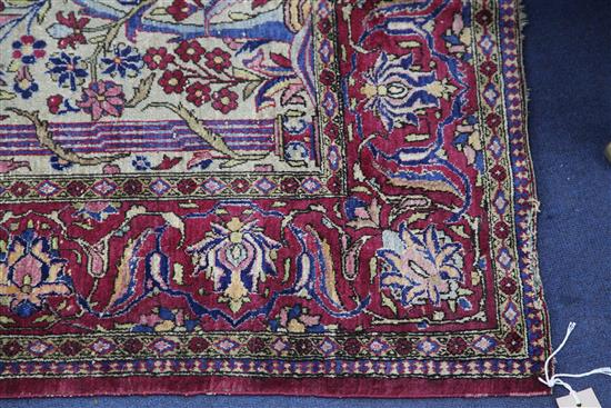 A Kashan silk prayer rug, 6ft x 3ft 8in.